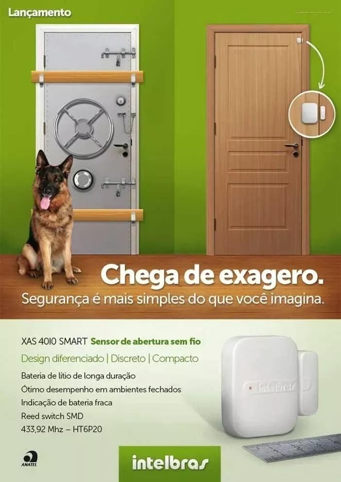 Sensor Abertura Magnético Sem Fio Intelbras Xas 4010 Smart Para Central De Alarme - Imagem 2